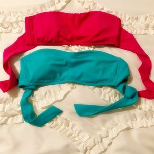 2 Victoria’s Secret Bandau Bathing Suit Tops.